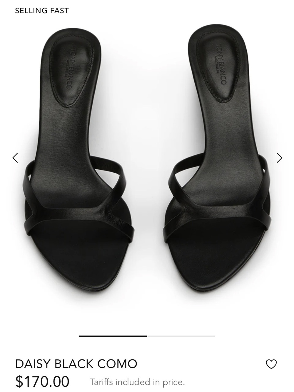 Tony Bianco Daisy Black Slide Mule - Picture 2 of 5